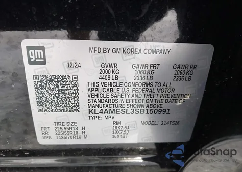 2025 Buick Encore Gx Sport Touring Awd from USA, damaged, VIN KL4AMESL3SB150991